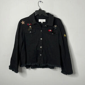 Anthropologie Guest Editor Military Embellished Fringe Jacket